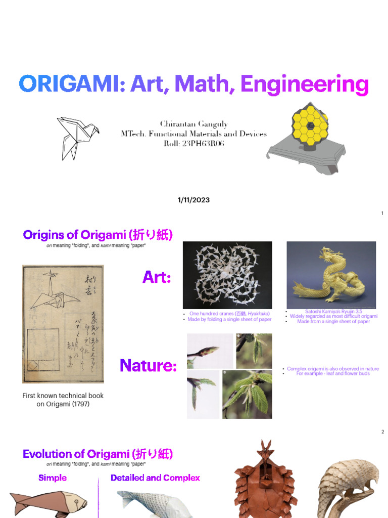 Origami: Art Meets Math & Engineering | PDF | Origami | Mathematics