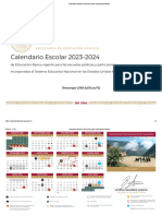 Calendario Escolar 2023-2024 para La Educación Básica