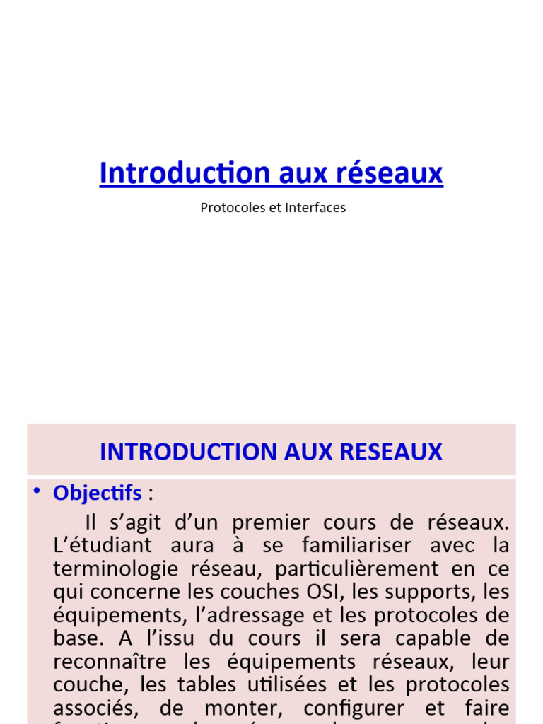 Cours Introduction Aux Réseaux-1 | PDF | Commutateur réseau | I Pv6
