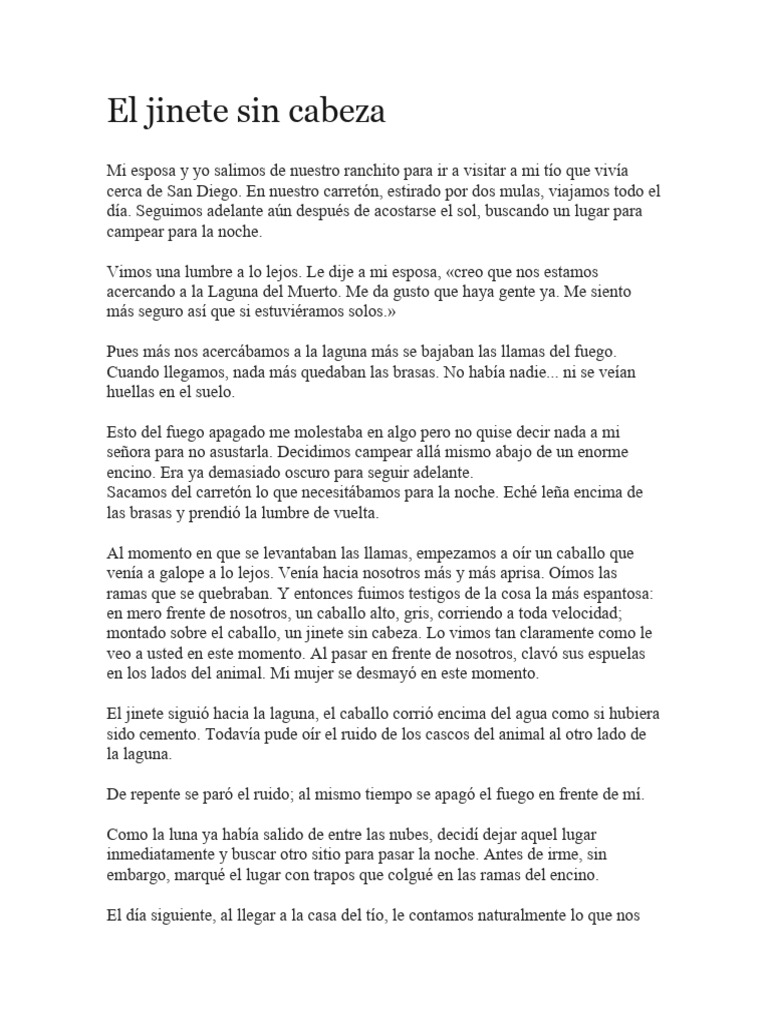 El Jinete Sin Cabeza | PDF