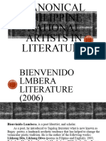 Canonical Philippine National Artists in Literature