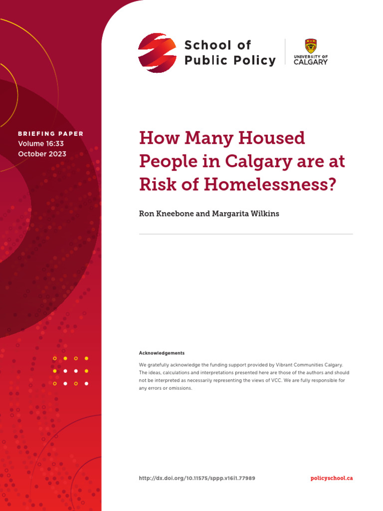 Calgary's High Risk of Homelessness | PDF | Cost Of Living | Poverty ...