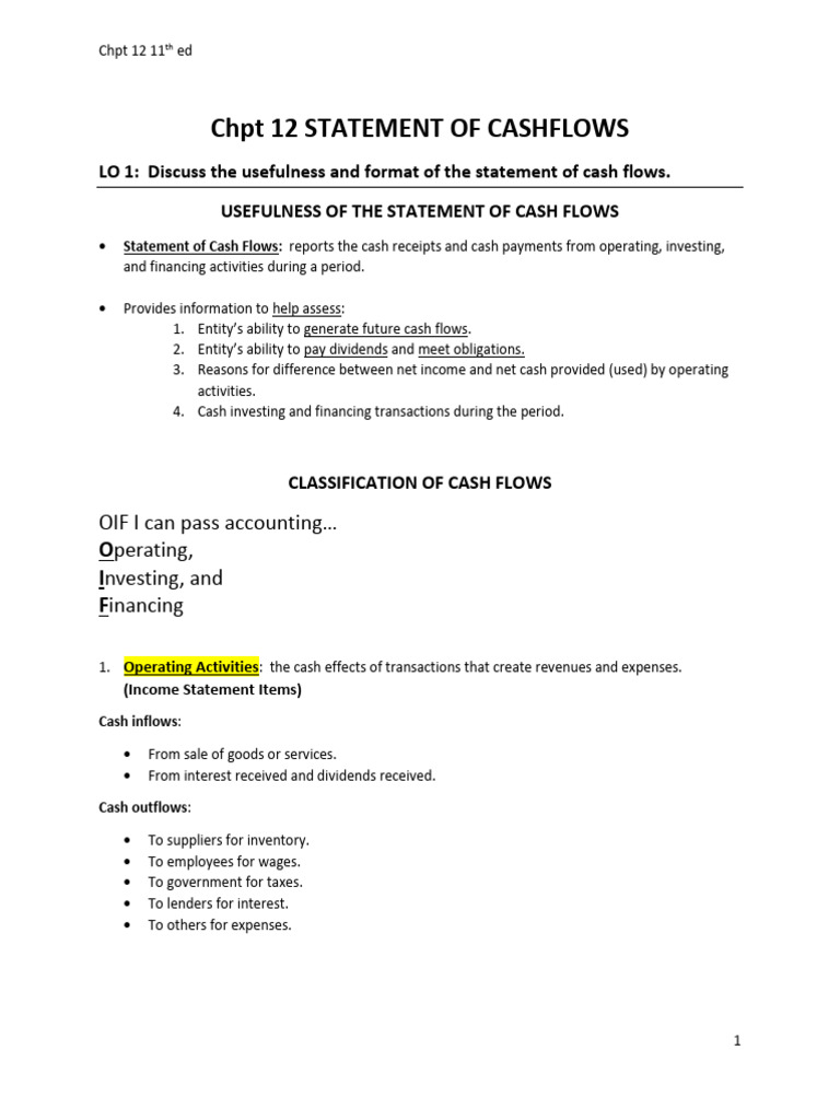 Understanding Cash Flow Statements | PDF | Cash Flow Statement | Equity ...