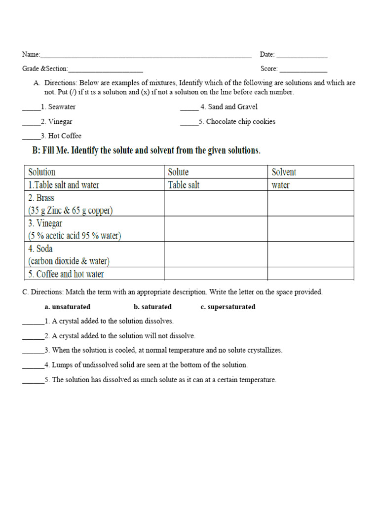 Science 7 Week 6 Solution | PDF