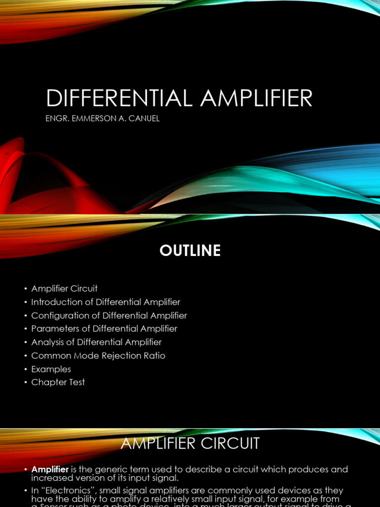 Differential Amplifier Gain Overview | PDF | Amplifier | Decibel