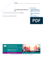 Electrolysis Study Effect On Electrolyzed Water As Disinfectant and Sanitizer