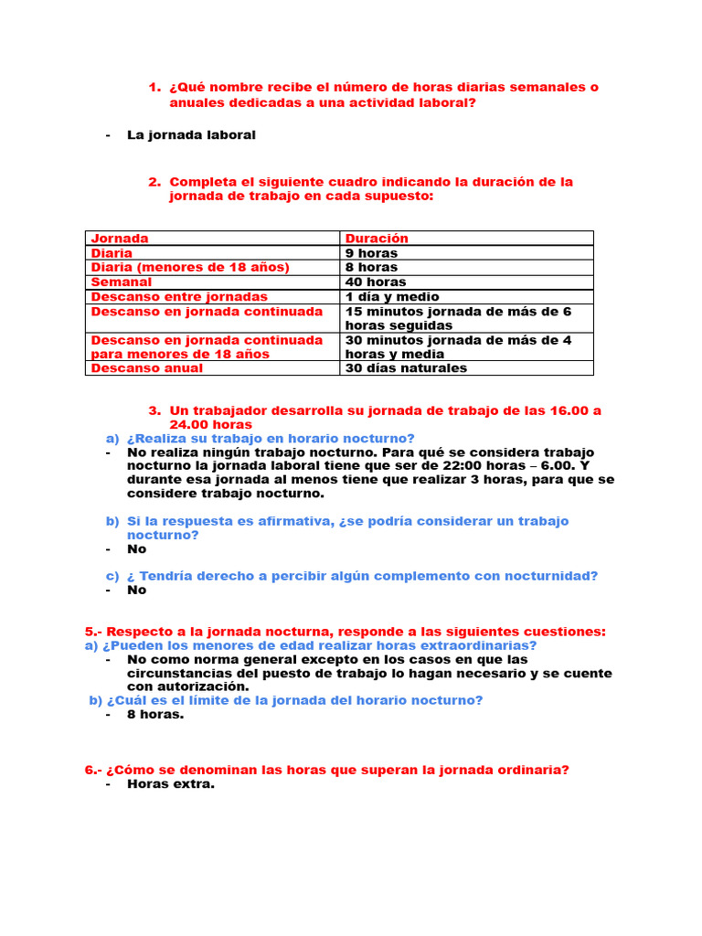 Jornadas Laborales y Vacaciones | PDF | Salario | Tiempo de trabajo