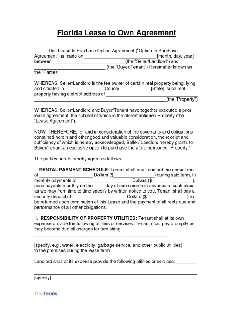 Florida Home Rent Agreement | PDF | Lease | Leasehold Estate