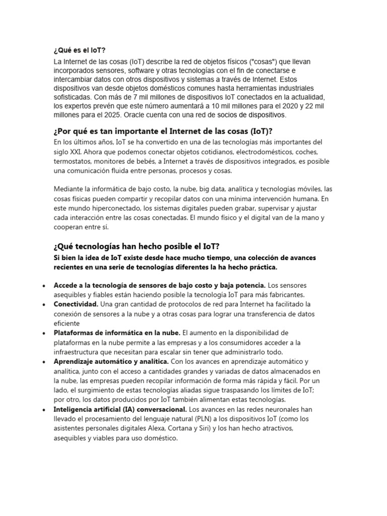 Internet de Las Cosas | PDF | Internet de las Cosas | Computación en la ...