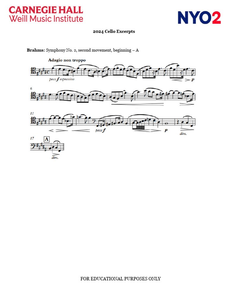 Cello Excerpts v2 | PDF