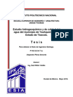 Estudio Hidrogeoquímico y de Calidad Del Agua Del Municipio de Yauhquemehcan, Estado de Tlaxcala