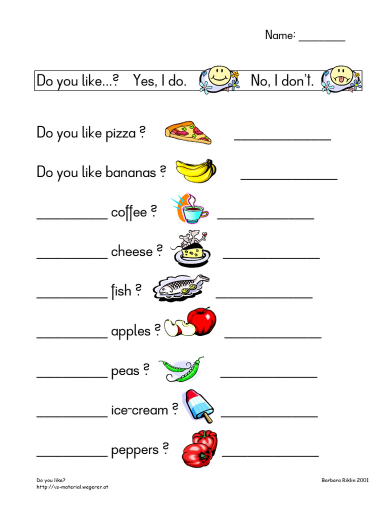 Do You Like Food | PDF
