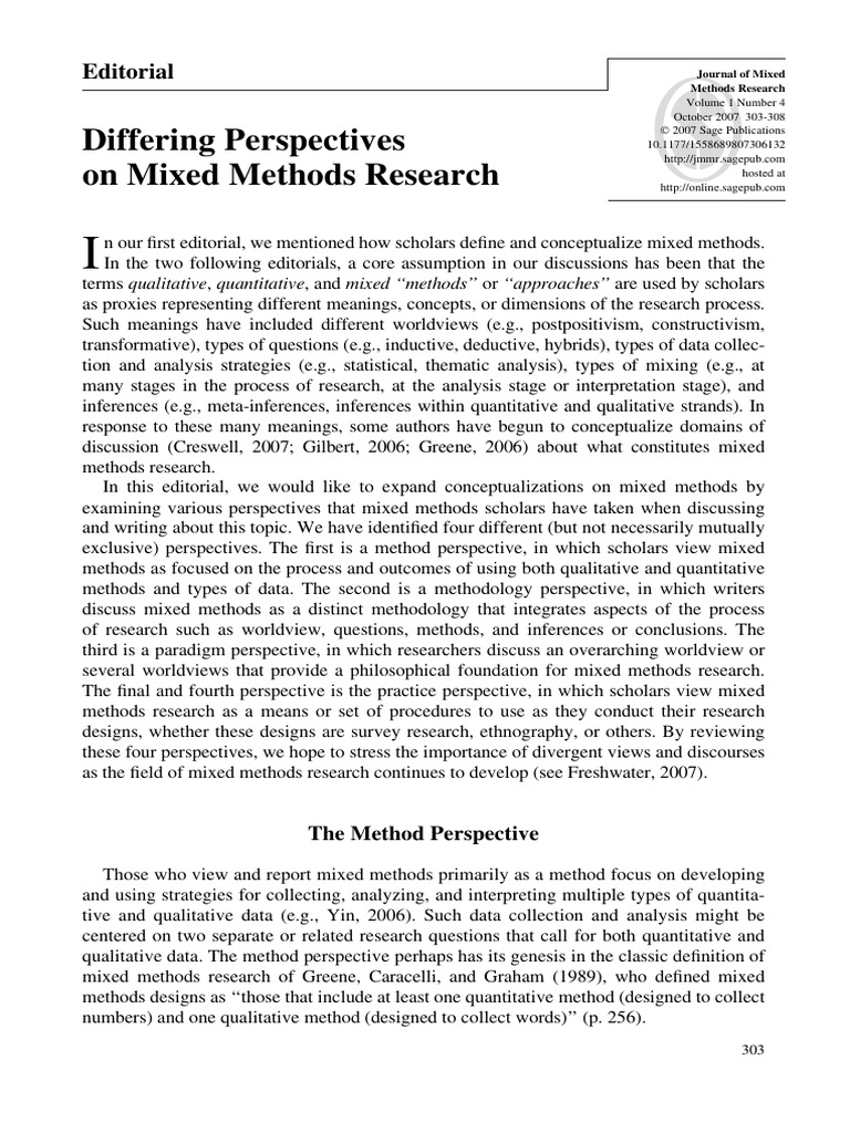 creswell-tashakkori-2007-editorial-differing-perspectives-on-mixed