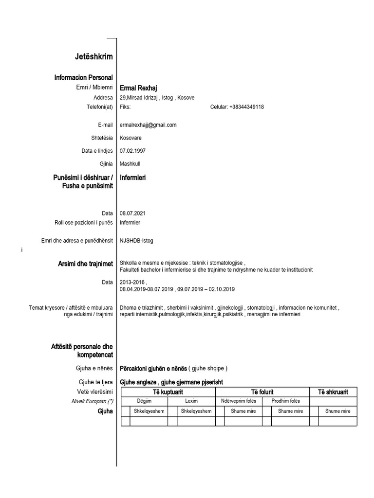 CV Ermal Rexhaj | PDF