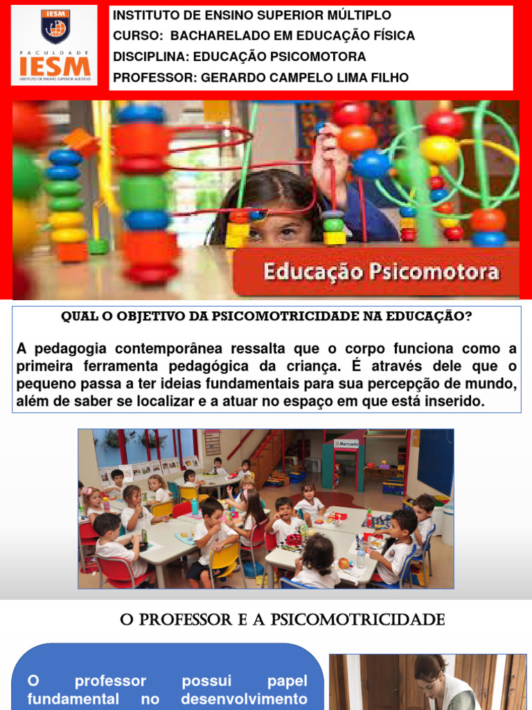 2 Slides Psicomotricidade Testes 2 PDF Pedagogia Alfabetização