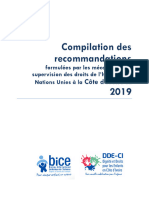 Recommandations Cotedivoire ONU 2019 EPU CRC CEDAW