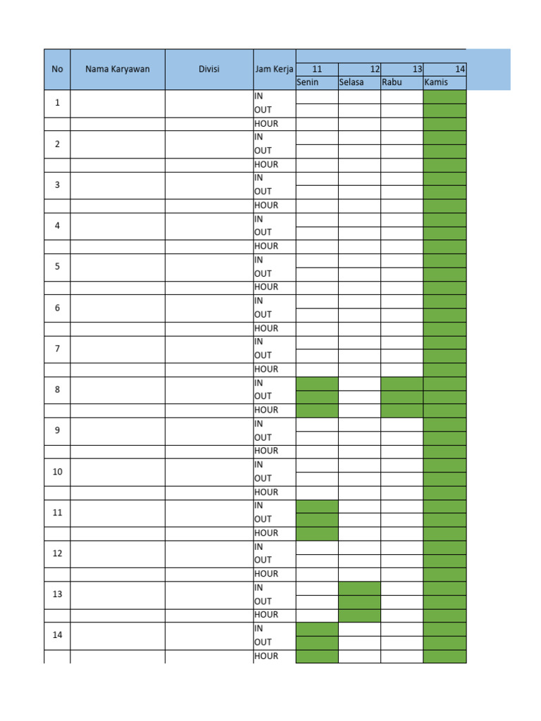 Rekap Absen Karyawan Periode Sept-Okt | PDF