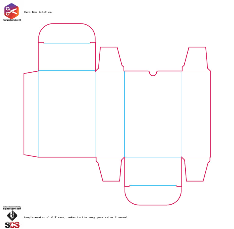 Custom Card Box Template 6×3×9 cm | PDF
