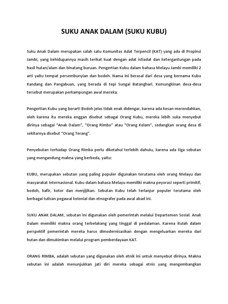 Suku Kubu Pdf
