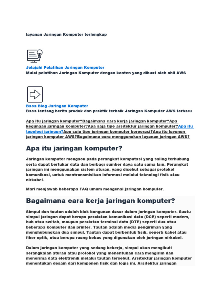 Pengertian dan Contoh Layanan Jaringan | PDF | Komputer