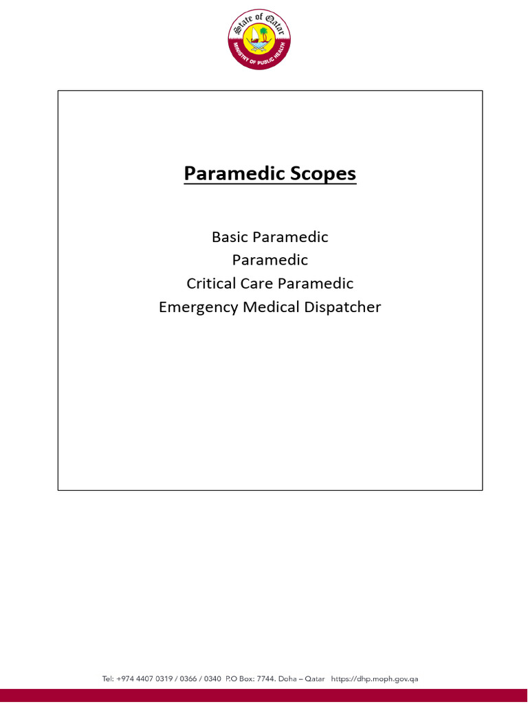 Basic Paramedic Scope of Practice in Qatar | PDF | Paramedic | Health Care