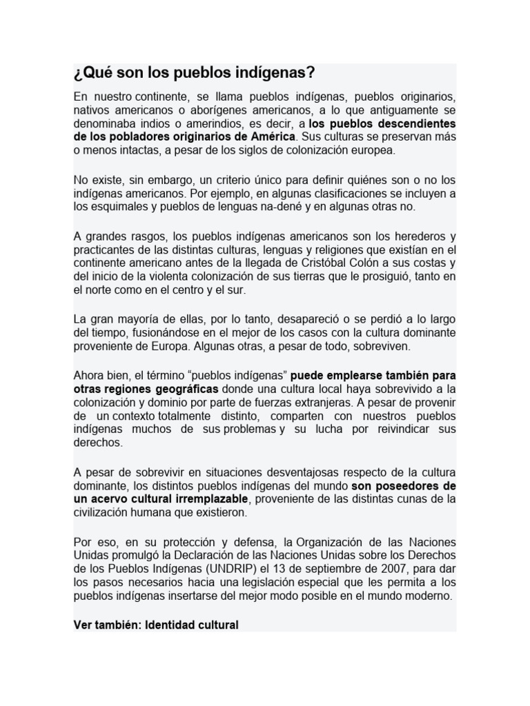 Los Pueblos Indigenas | PDF | Pueblos Indígenas de las Américas | Gente ...