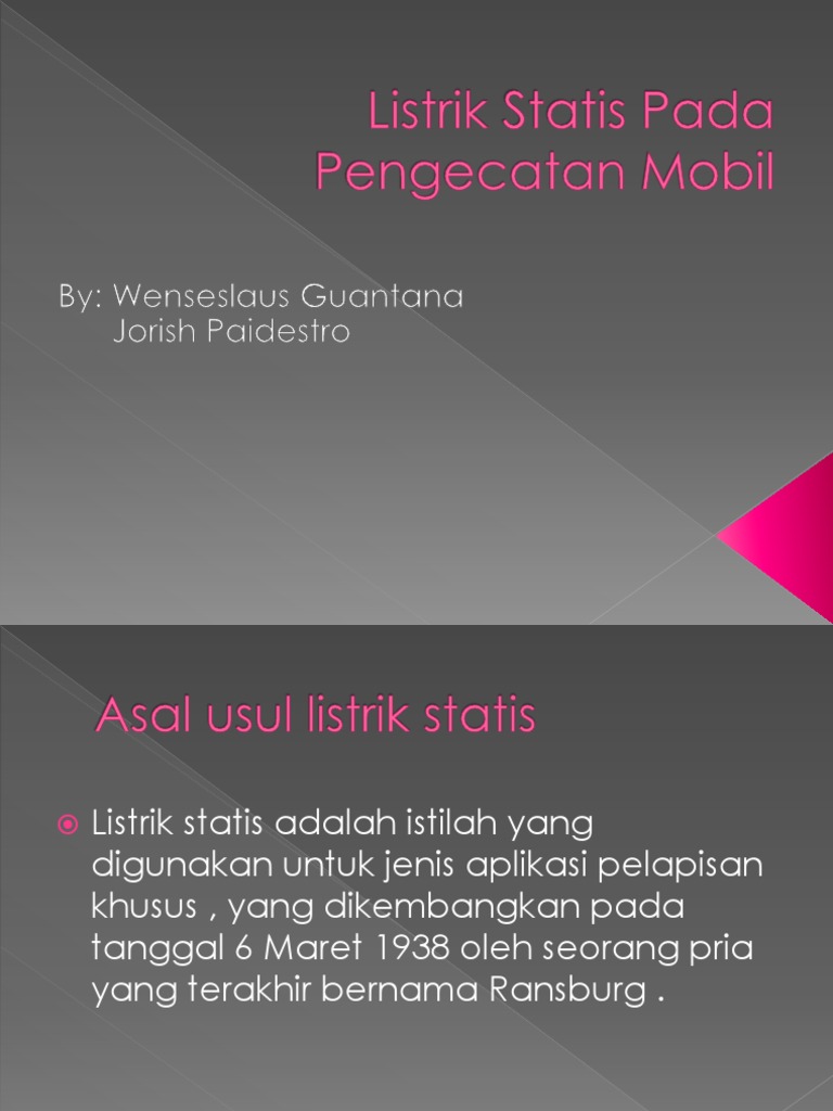 Listrik  Statis  Pada Pengecatan  Mobil   Listrik  Statis  Pada Pengecatan  Mobil