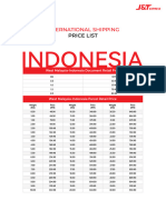 Int. Shipping Indonesia Price List