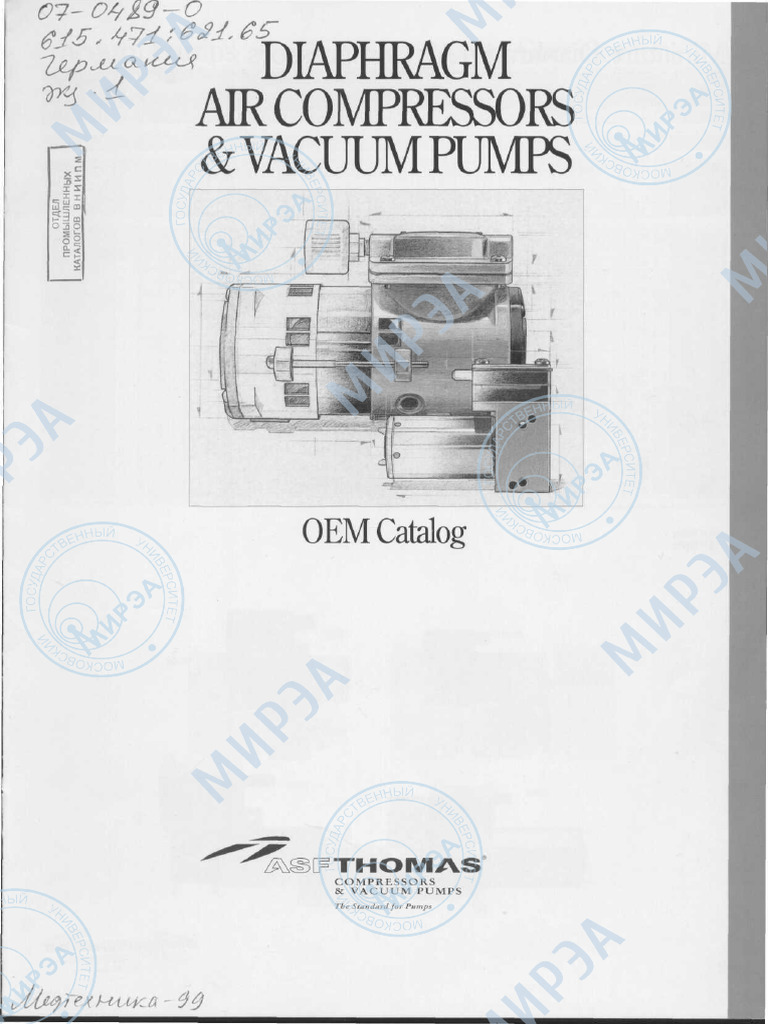 Diaphragm Air Compressors & Vacuum Pumps: OEM Catalog | PDF ...