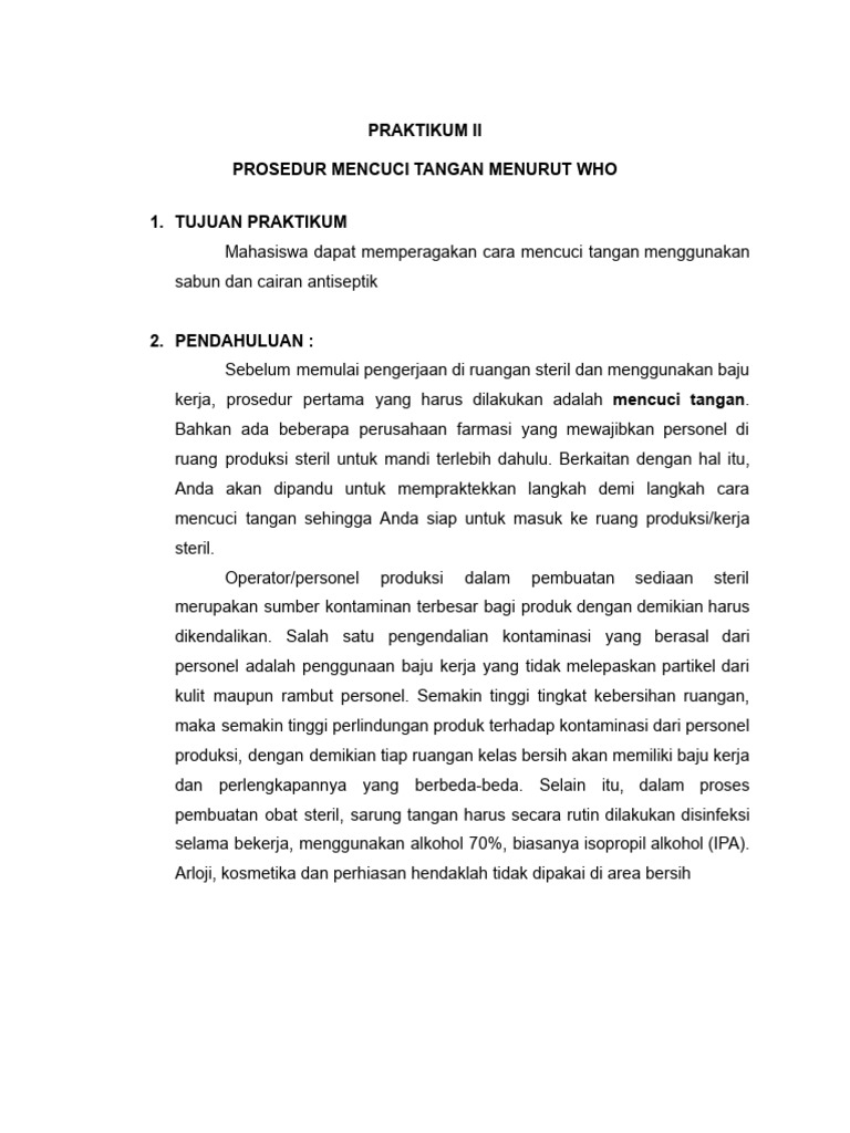 Prosedur Mencuci Tangan Mandiri | PDF