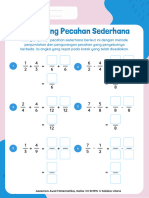 Penjumlahan Pecahan Lembar Kerja Matematika