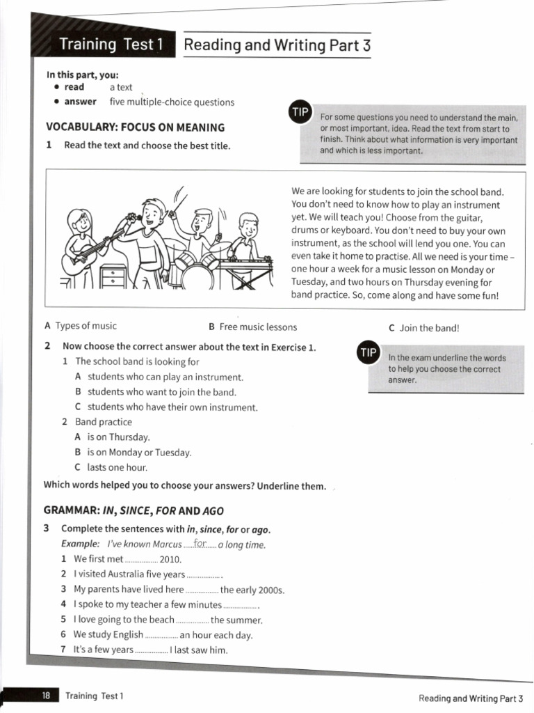 Reading and Writing Part 3 Mock 1 Ket PDF