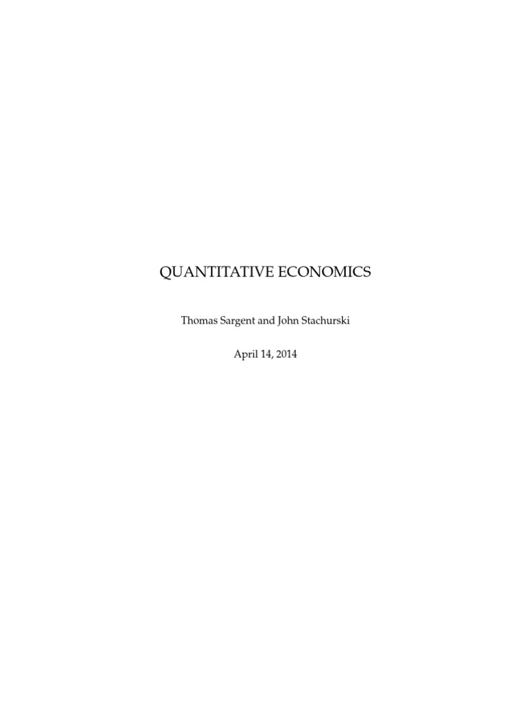 Quantitative Economics | PDF | Computers