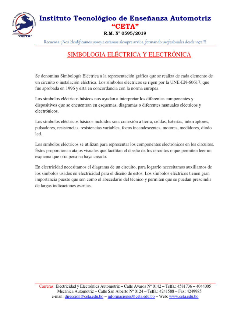 Simbología de Diagramas Electricos | PDF