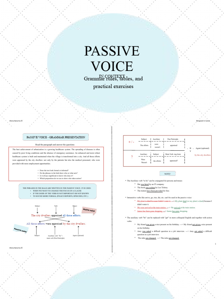 Understanding Passive Voice Usage | PDF