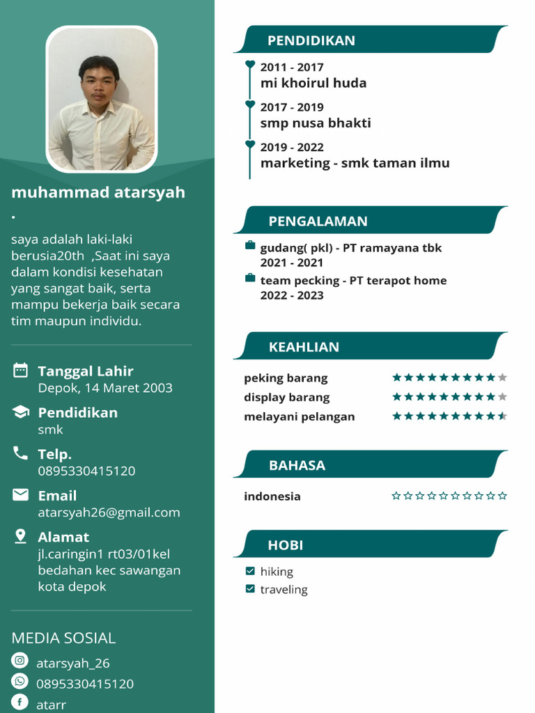 CV Muhammad Atarsyah | PDF