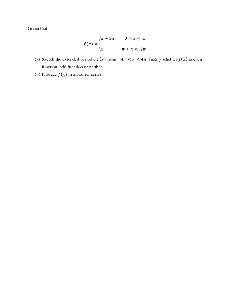 Fourier Series and Function Analysis | PDF