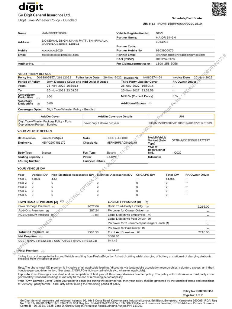 D083905357 669330076303875 Schedulesc | PDF | Insurance | Business Law