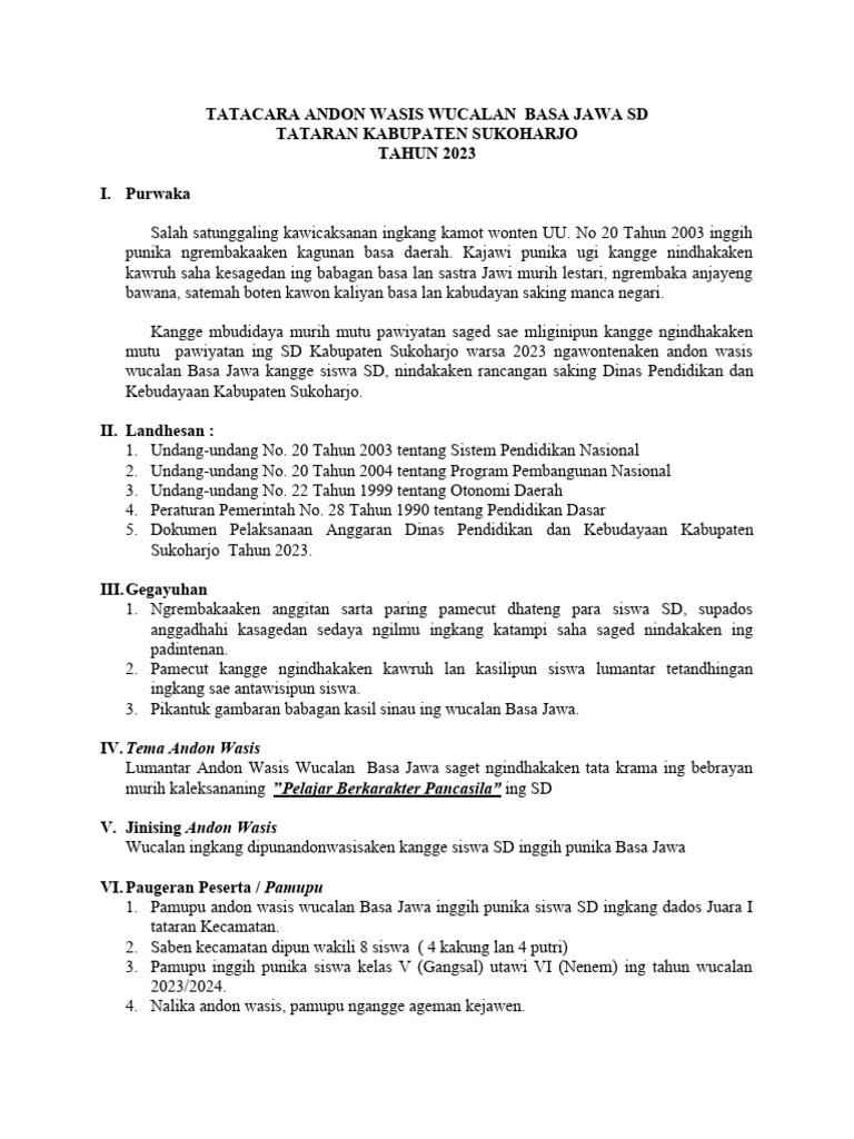 Soal Andon Wasis Sd Kelas 6
