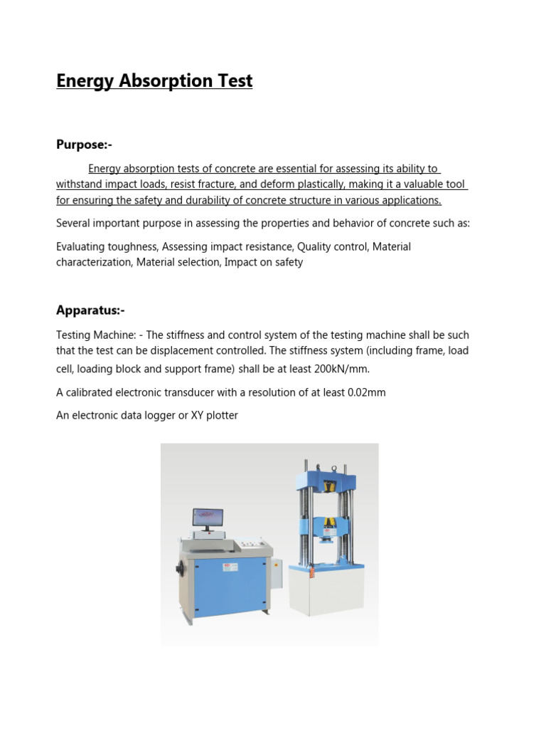 Energy Absorption Test PDF Concrete Fracture