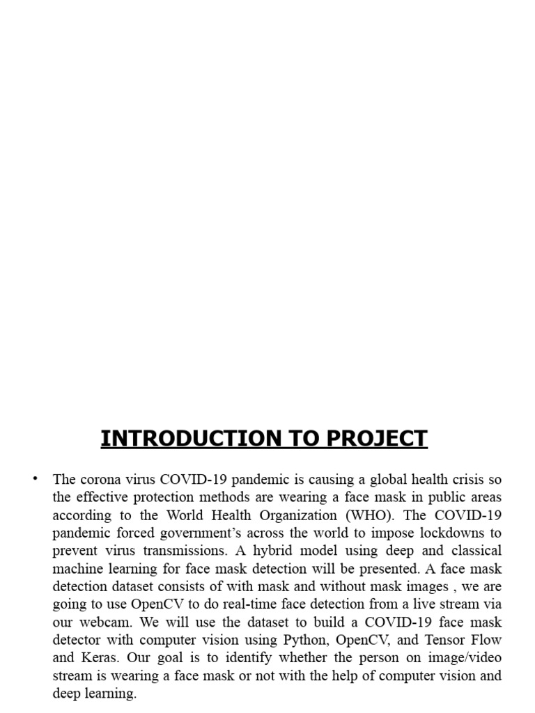 Face Mask Detection PDF Deep Learning