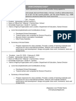 CS Form No. 212 Attachment - Work Experience Sheet