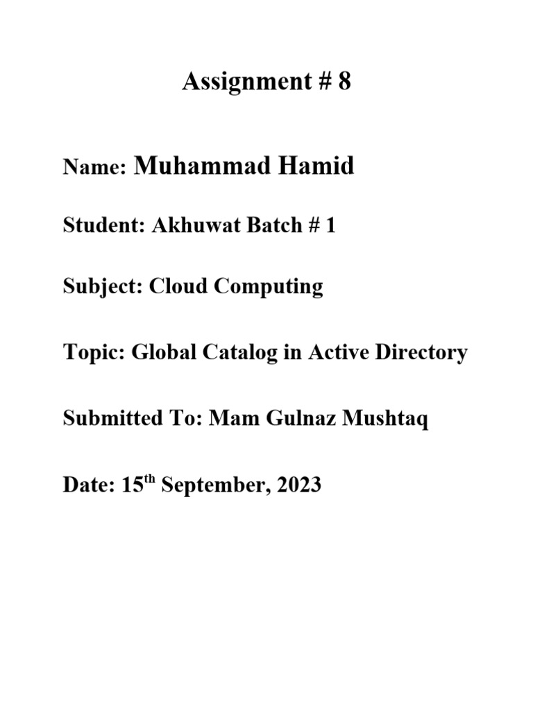 Assignment No 8 | PDF