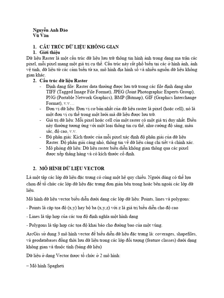 Câu 3 - Phân tích dữ liệu Raster Vector | PDF