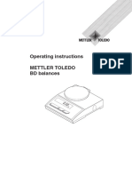 Operating Instructions Mettler Toledo BD Balances