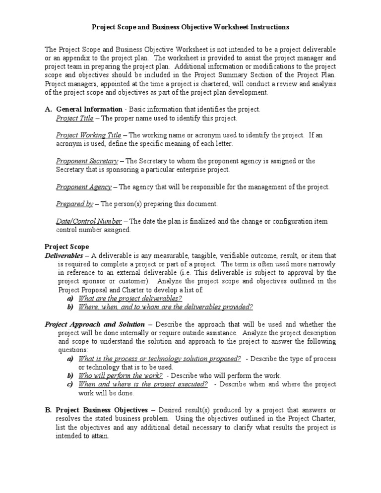 Project Scope and Objectives Guide | PDF | Project Management ...