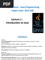 1 Introduction To Java