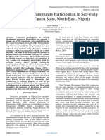 Assessment of Community Participation in Self-Help Projects in Taraba State, North-East, Nigeria