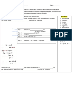 Writing Piece 5-10 - Compare and Contrast Substitution and Elimation Method 