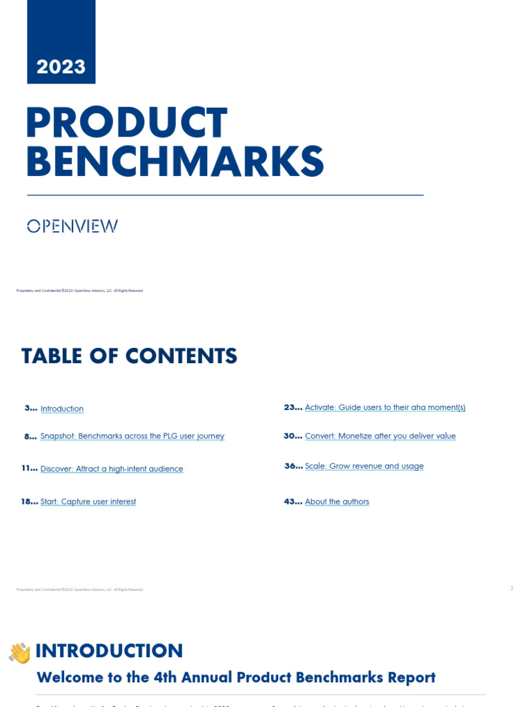 OpenView 2023 Product Benchmarks Report PDF Proprietary Software